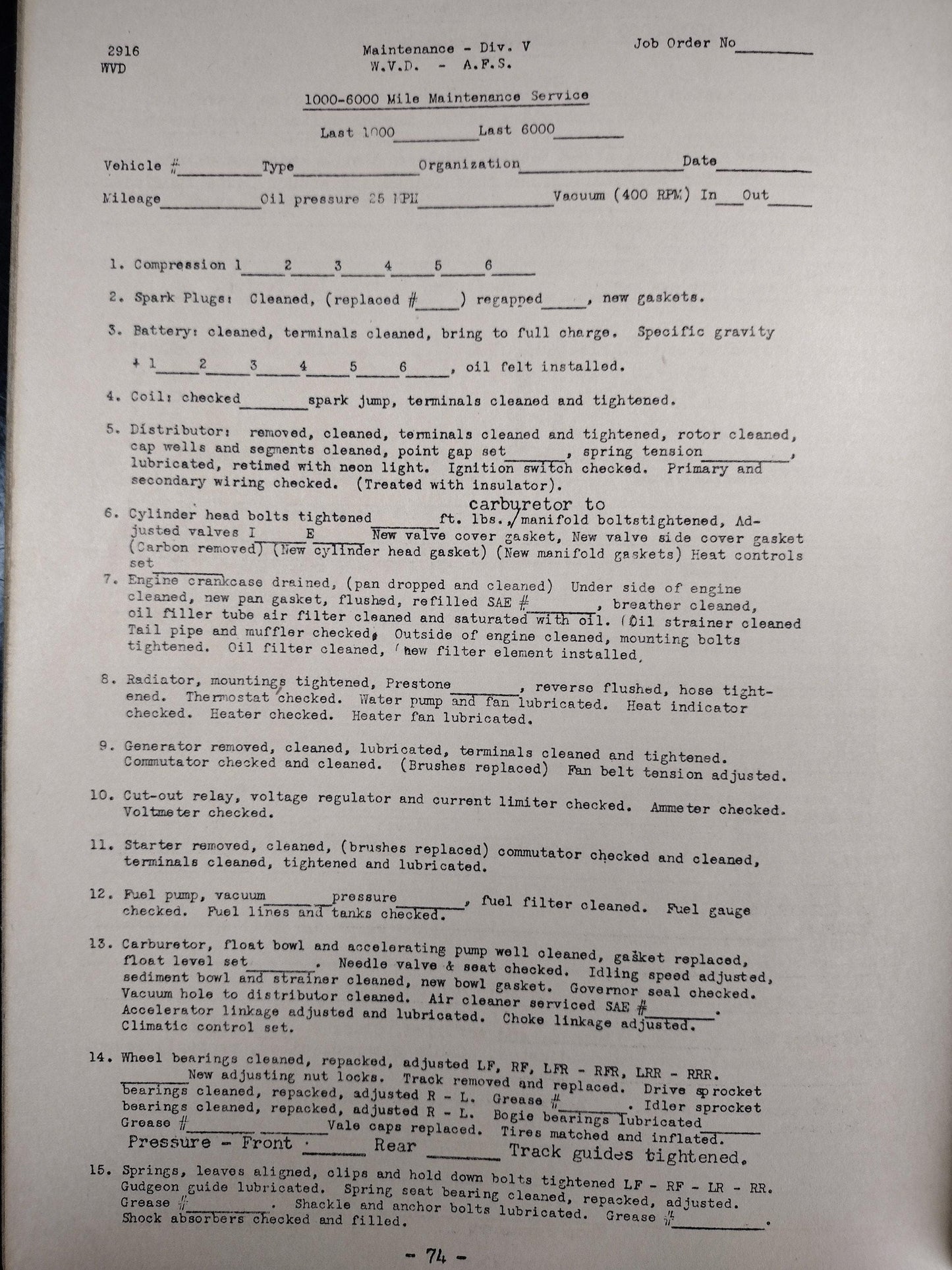 US Army Armored Force School Motor Inspection Guide 8th Revision From 1942 | FREE US Shipping!