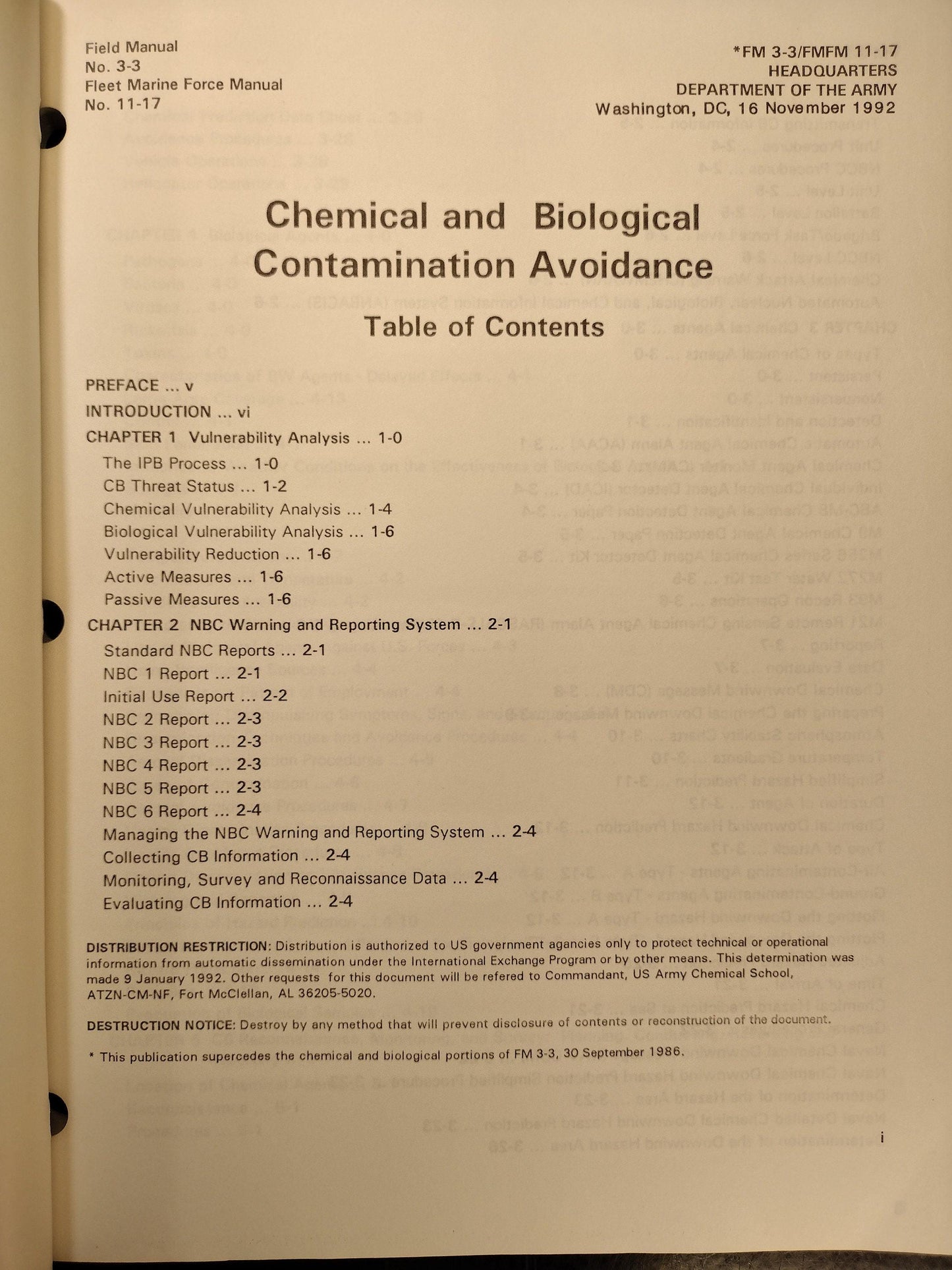 US Army Chemical and Biological Contamination Avoidance Ephemera Pamphlet Booklet | FREE US Shipping!