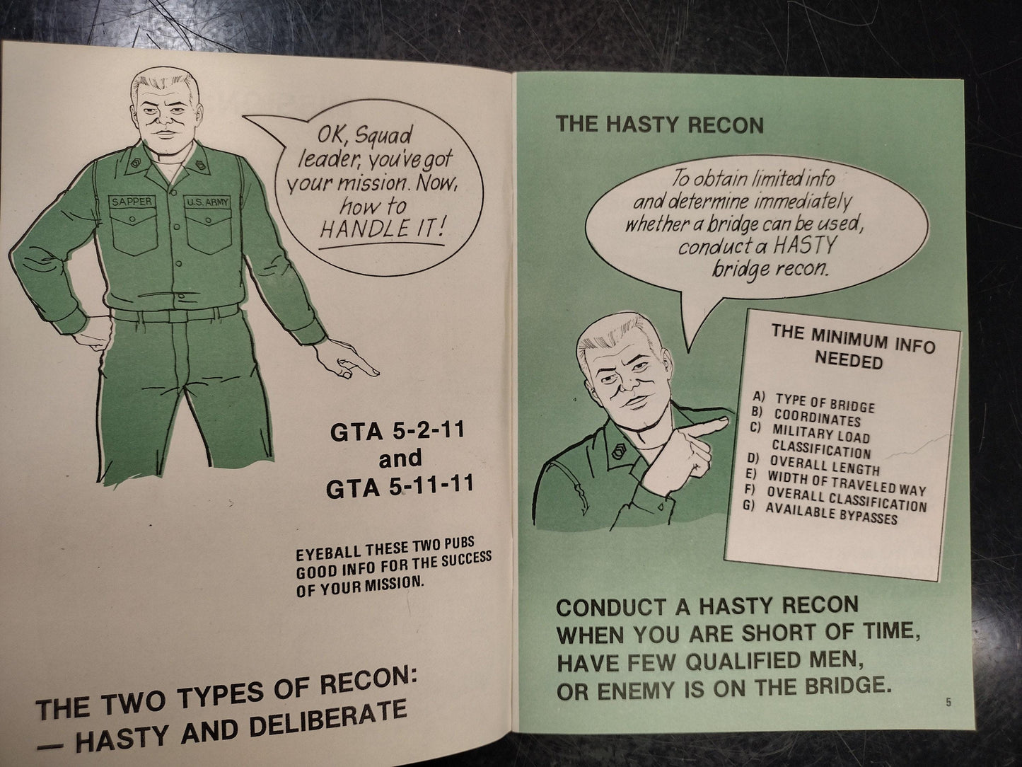 US Army Bridge Recon Ephemera Pamphlet Booklet (1981 GTA-5-7-10) | FREE Us Shipping!