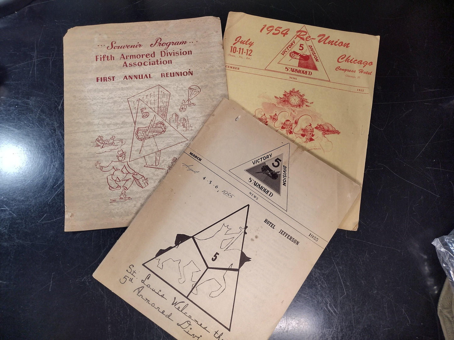 US Army 5th Armored Division Reunion Booklets From 1950's | FREE US Shipping!