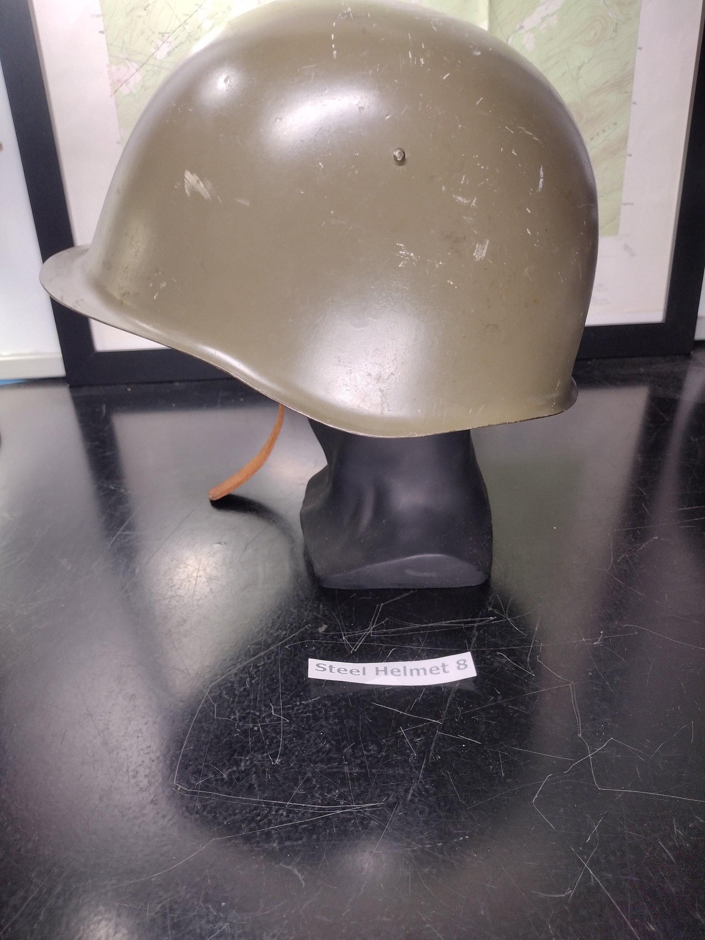 Used Army Steel Helmet (Size:Unknown) | FREE US Shipping! (Helmet 8)