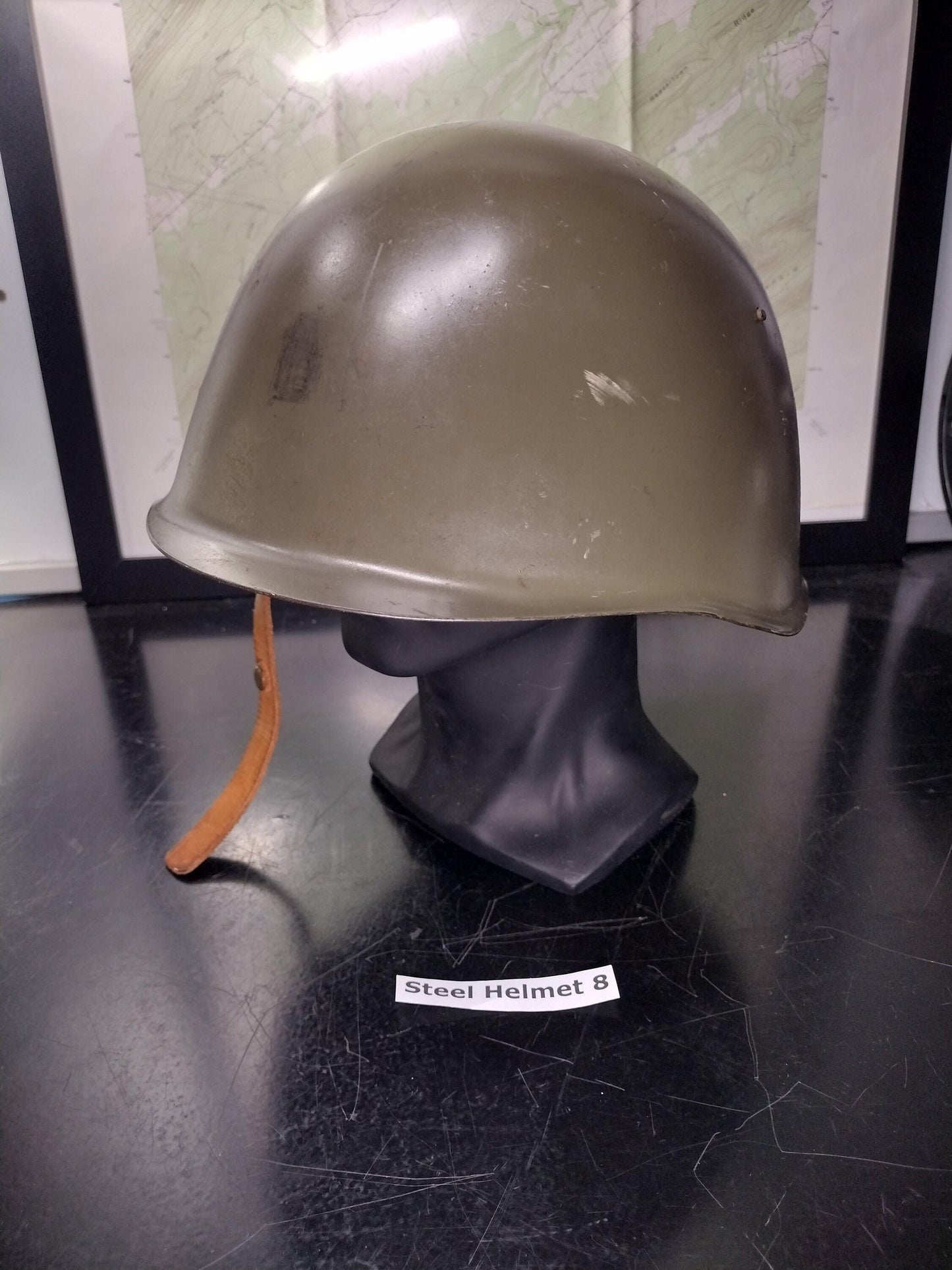 Used Army Steel Helmet (Size:Unknown) | FREE US Shipping! (Helmet 8)