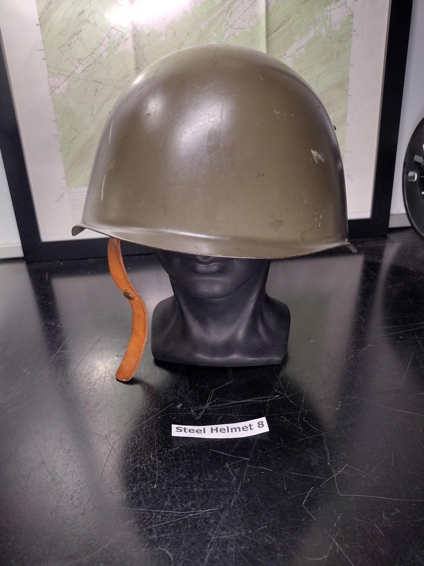 Used Army Steel Helmet (Size:Unknown) | FREE US Shipping! (Helmet 8)