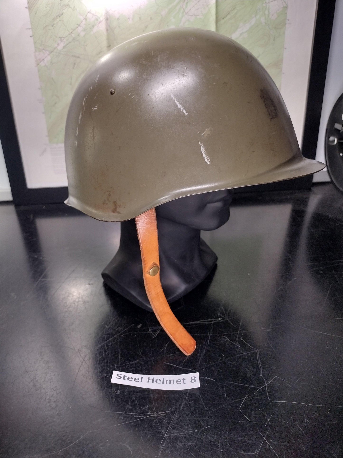 Used Army Steel Helmet (Size:Unknown) | FREE US Shipping! (Helmet 8)