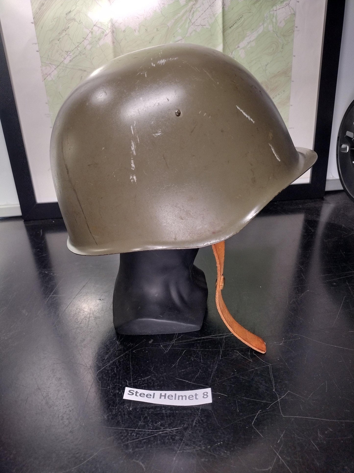 Used Army Steel Helmet (Size:Unknown) | FREE US Shipping! (Helmet 8)