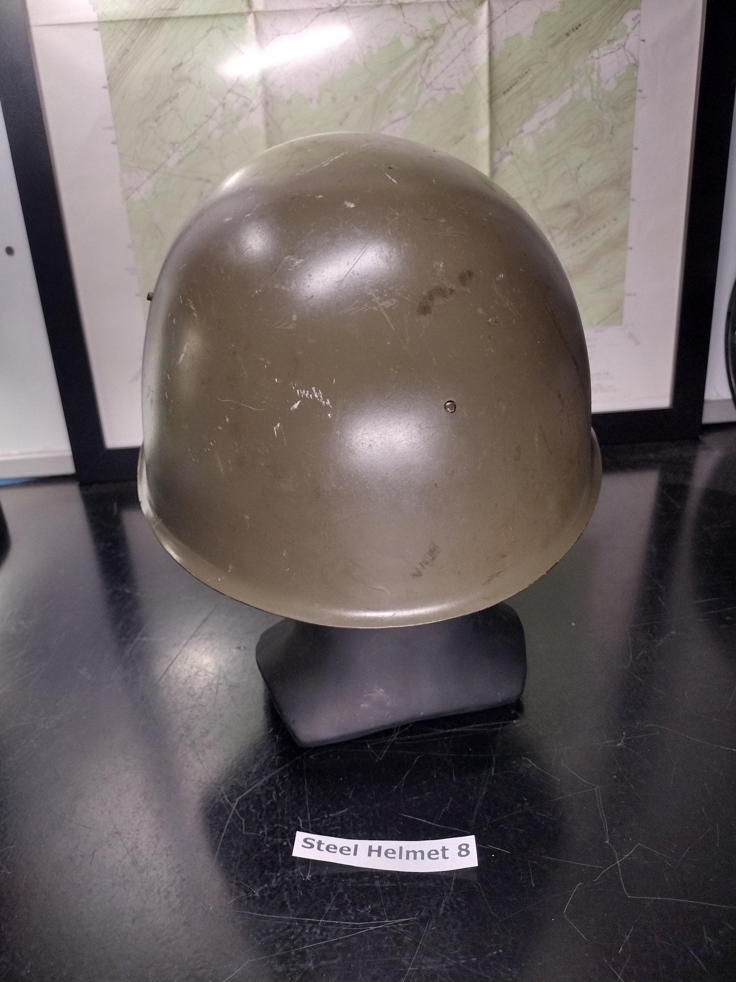 Used Army Steel Helmet (Size:Unknown) | FREE US Shipping! (Helmet 8)