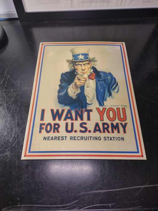 Metal "I Want You" US Army Recruiting Sign