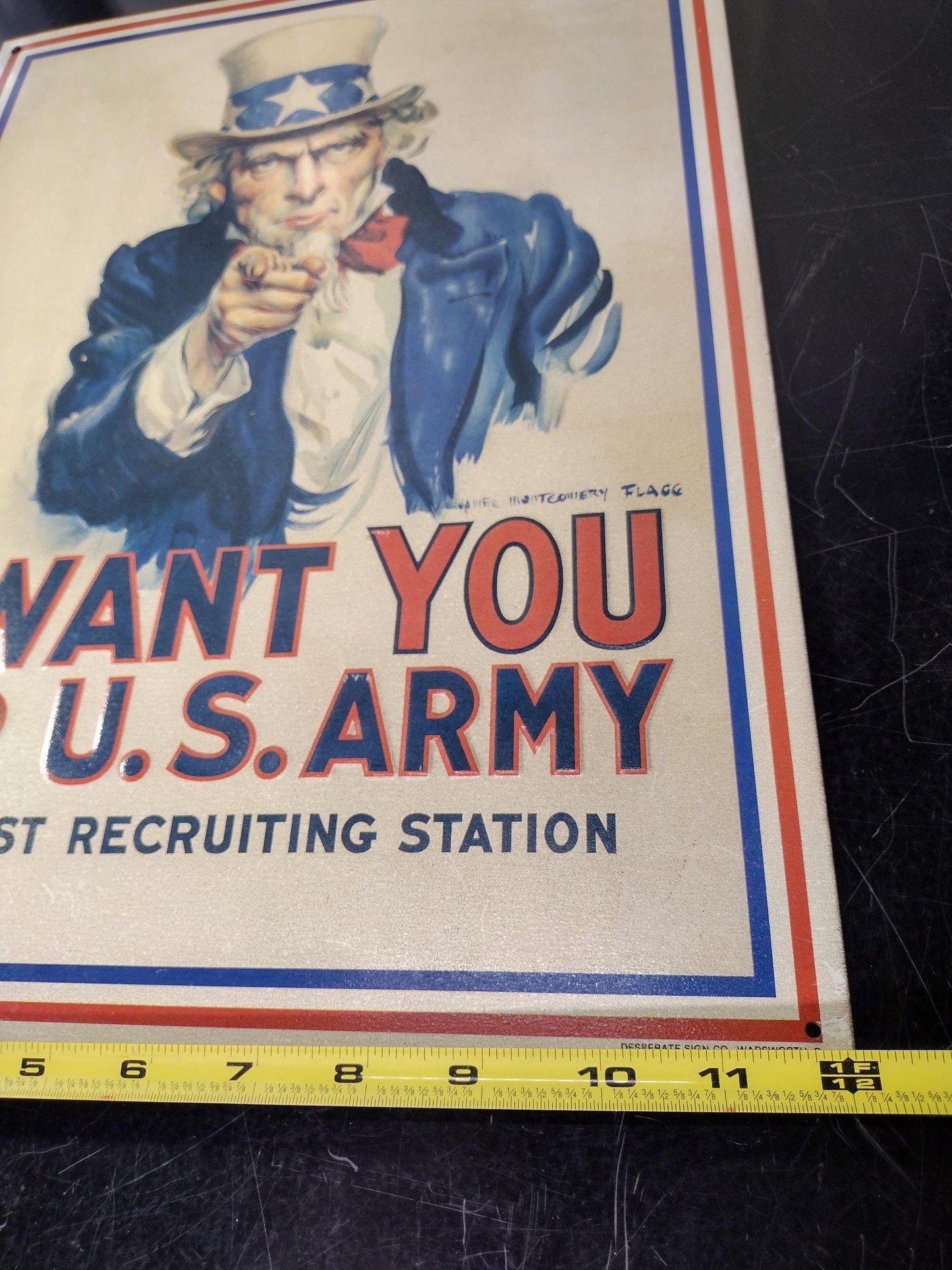 Metal "I Want You" US Army Recruiting Sign