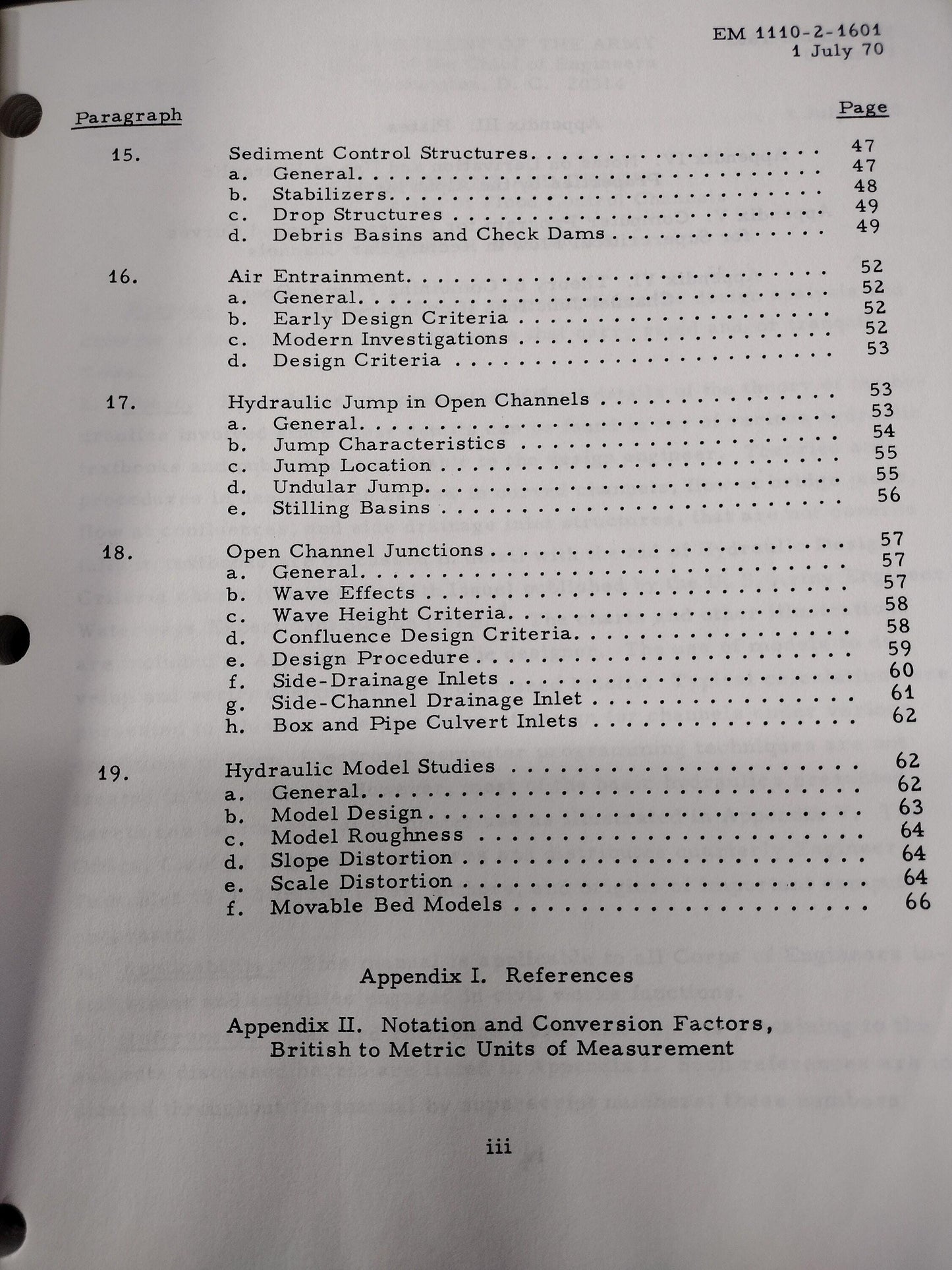 Hydraulic Design of Flood Control Channels Field Manual (1 July 1970 - EM-1110-2-1601)