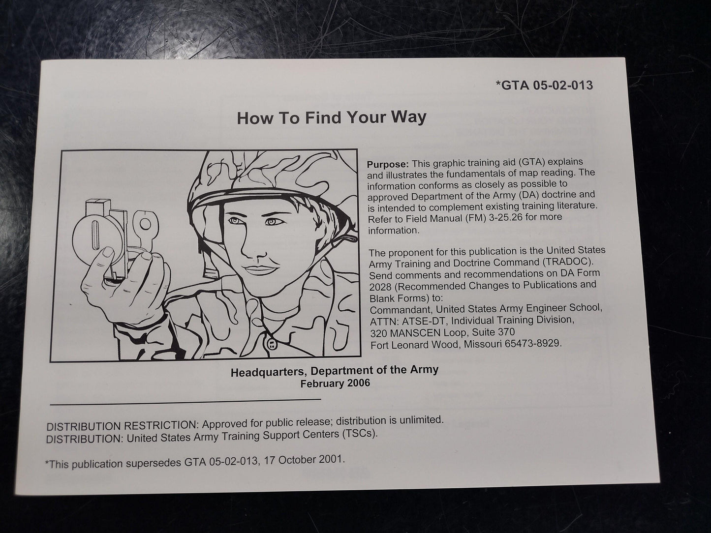 US Army How To Find Your Way Ephemera Pamphlet Booklet - Brand New (GTA 05-02-013 October 2001 ) | Free US Shipping!