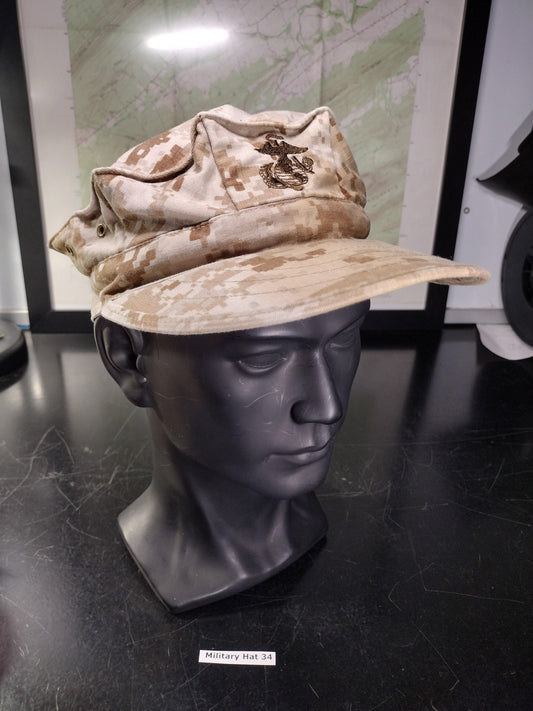 US Marine Corps Garrison Hat Desert Digital Camo Garrison Hat (Size: Small) | FREE US Shipping!